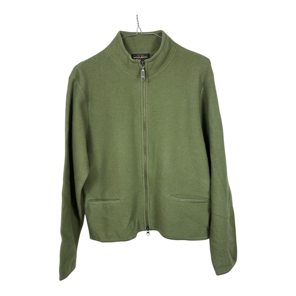 Woolrich Women's Medium Green‎ Full Zip Wool Blend Jacket Coat